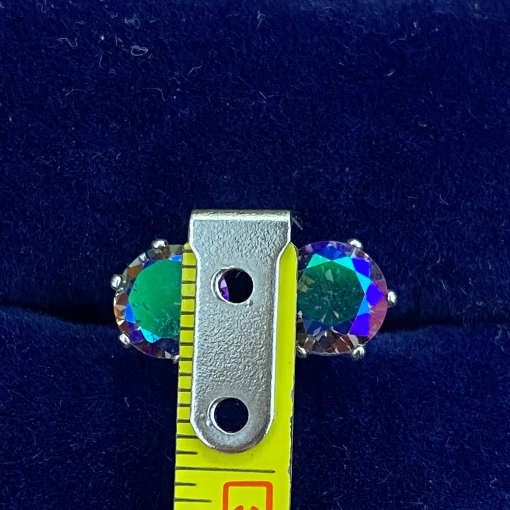 💛 Sterling Silver Mystic Topaz Necklace and Earring Set | Iridescent Color Shift - Picture 6 of 8